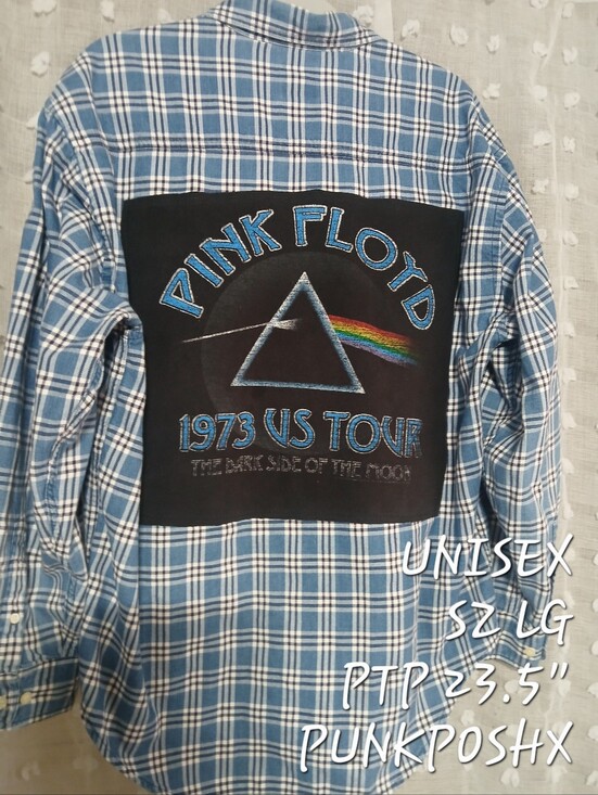 punkposhxx Other - PINK FLOYD GRAPHIC UPCYCLED FLANNEL UNISEX SIZE LG PTP 23.5IN